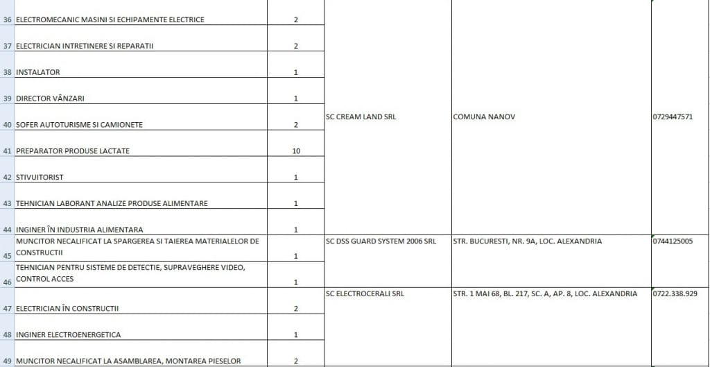 Peste 360 de locuri de muncă