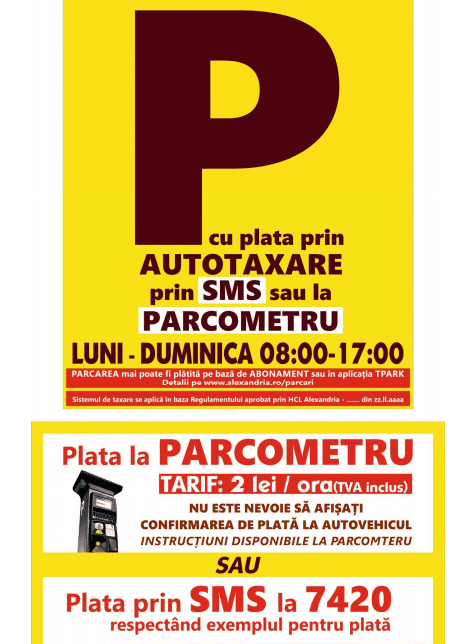 Sistem de plată a locurilor de parcare